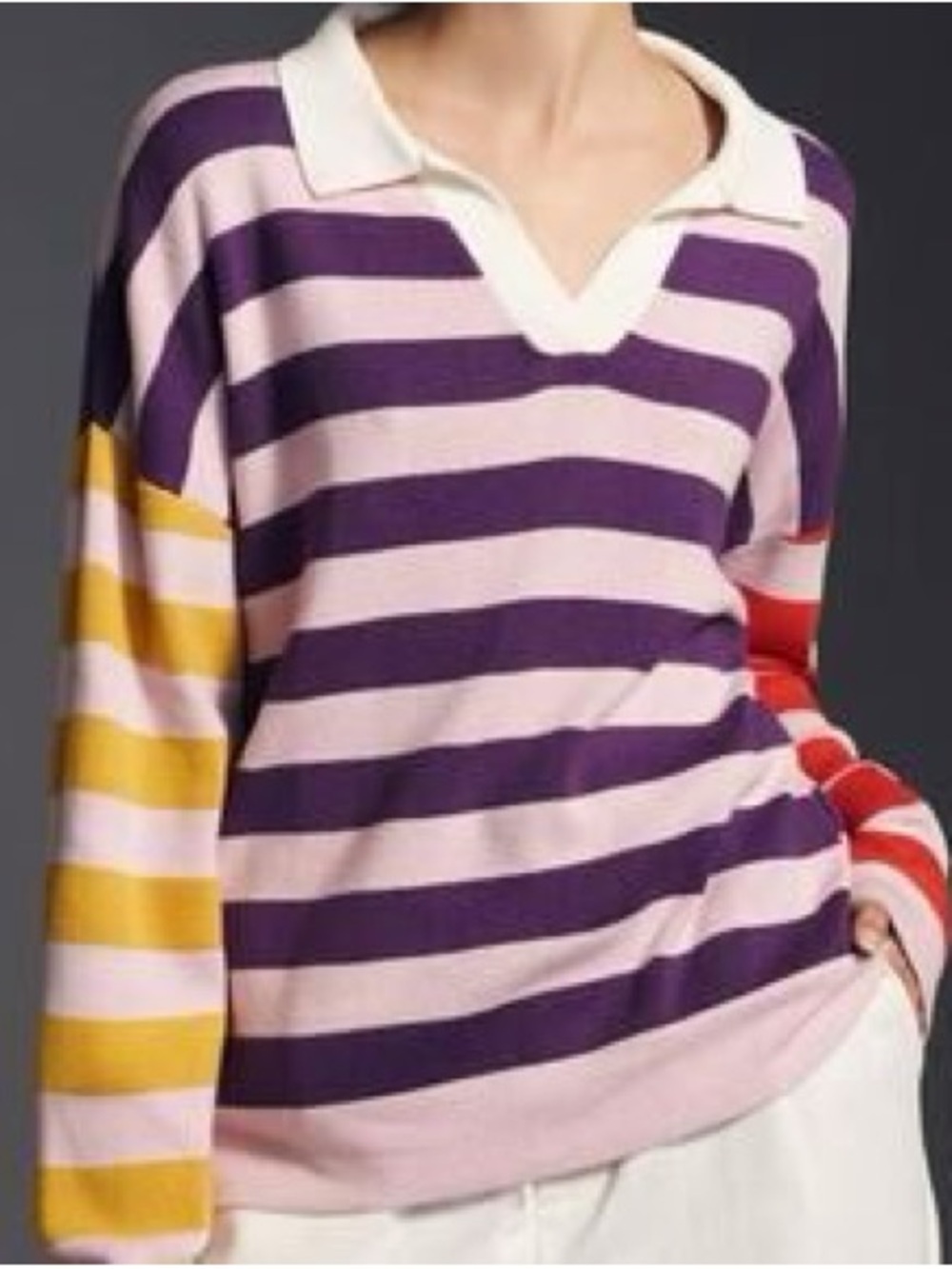 KULE Mixed Media Rugby Sweater M
